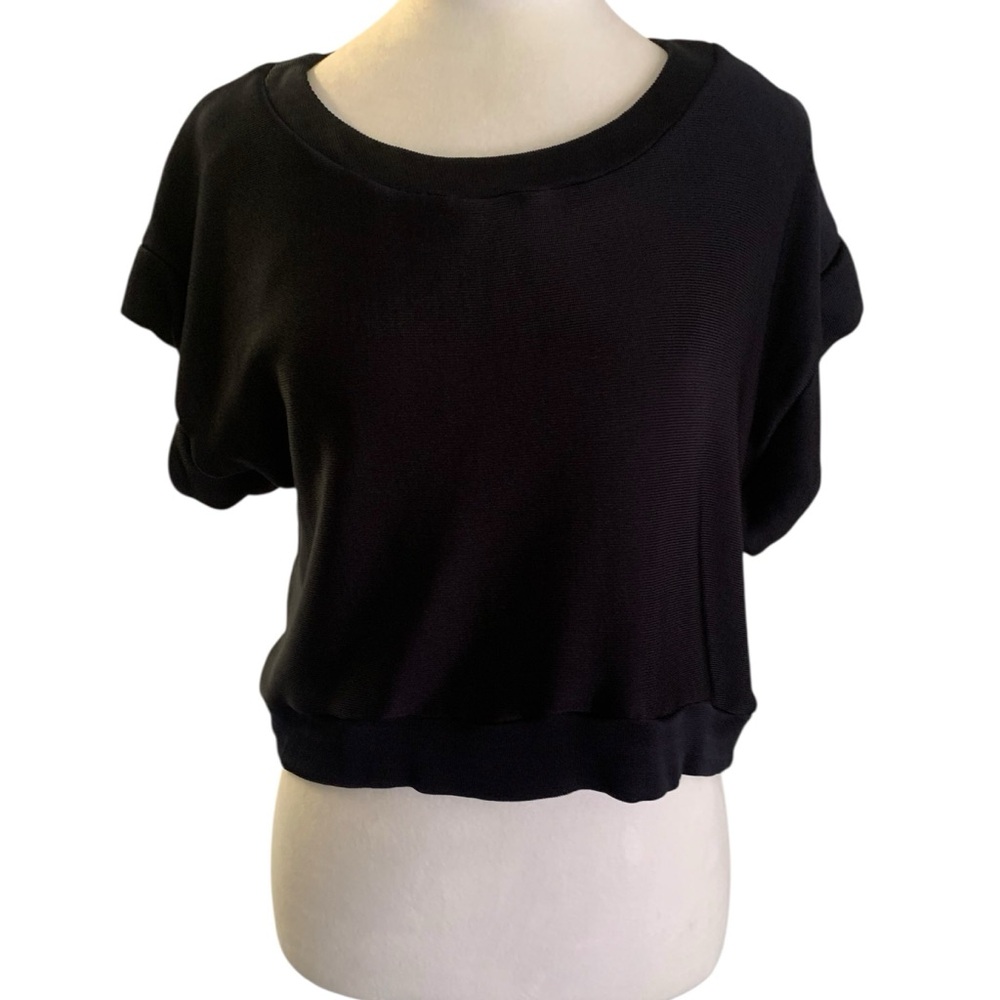 ROYL Deep Navy Blue Thick Cropped Ribbed Casual Small Women’s Top